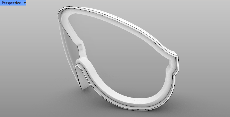 Soft Aero Shield — Perspective, shaded render